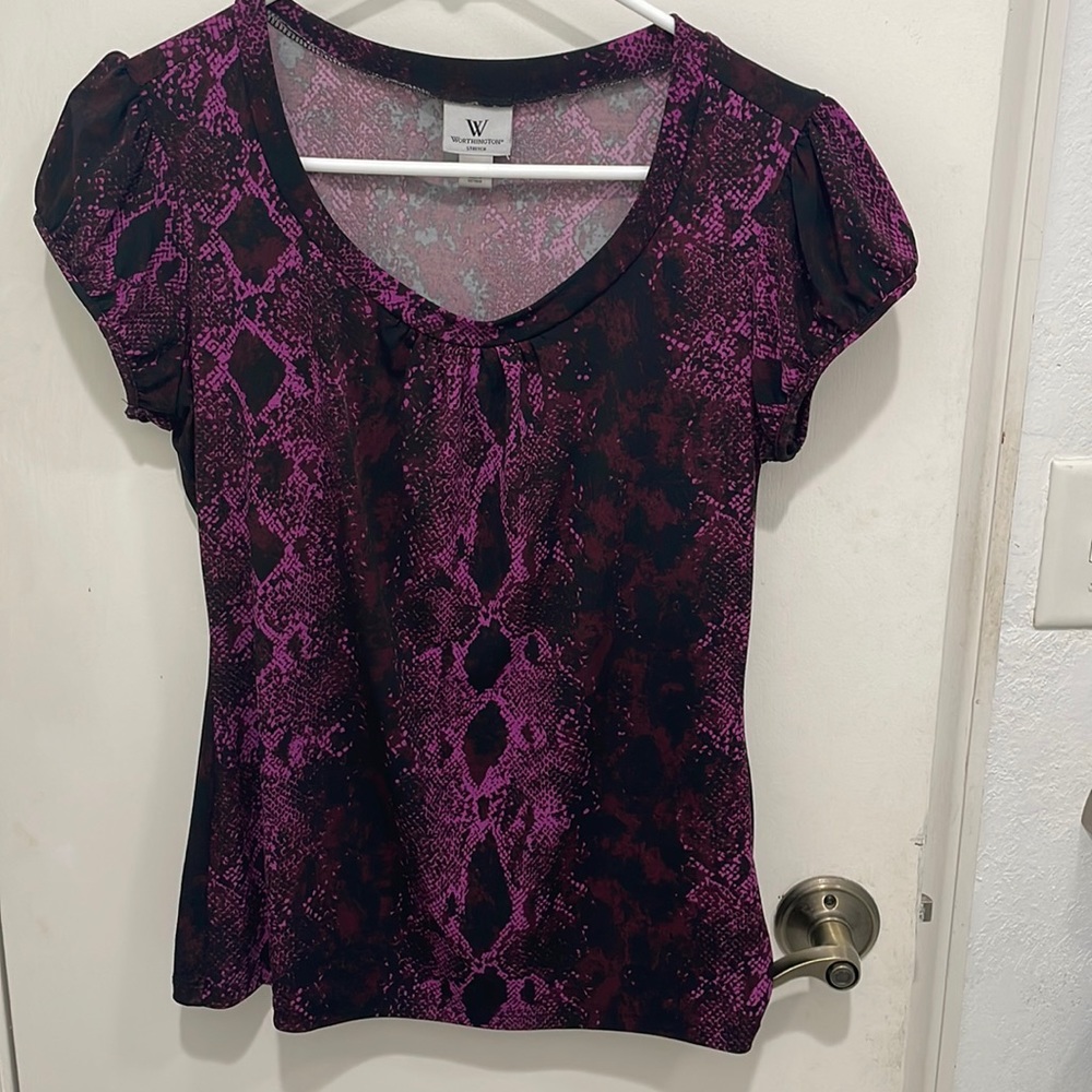 Purple Snakeskin Blouse by Worthington